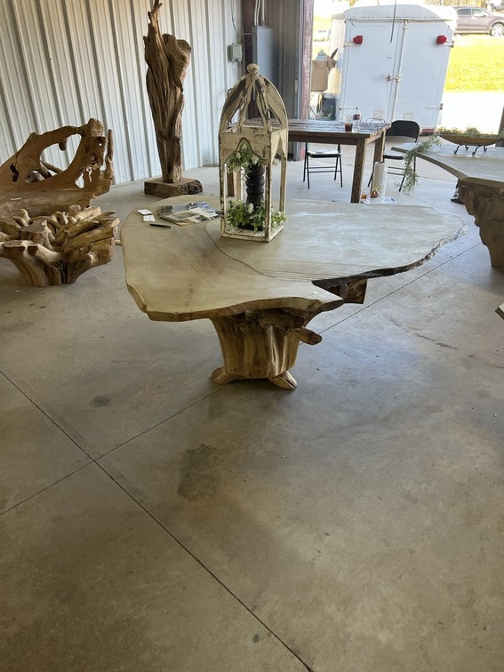 Unique Teak Table by Real Stone Veneers